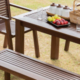 Alfresco Outdoor Dining Table With 4 Arm Chairs And Bench
