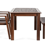 Alfresco Outdoor Dining Table With 4 Arm Chairs And Bench