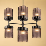 Furrow Chandelier Purple Lamp
