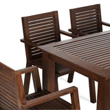 Alfresco Outdoor Dining Table With 4 Arm Chairs And Bench