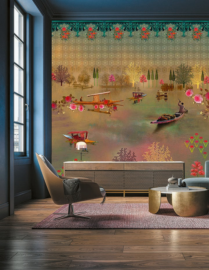 Golden Hour Waters Landscape wallpaper design view 2 | MWA-LWZ-173
