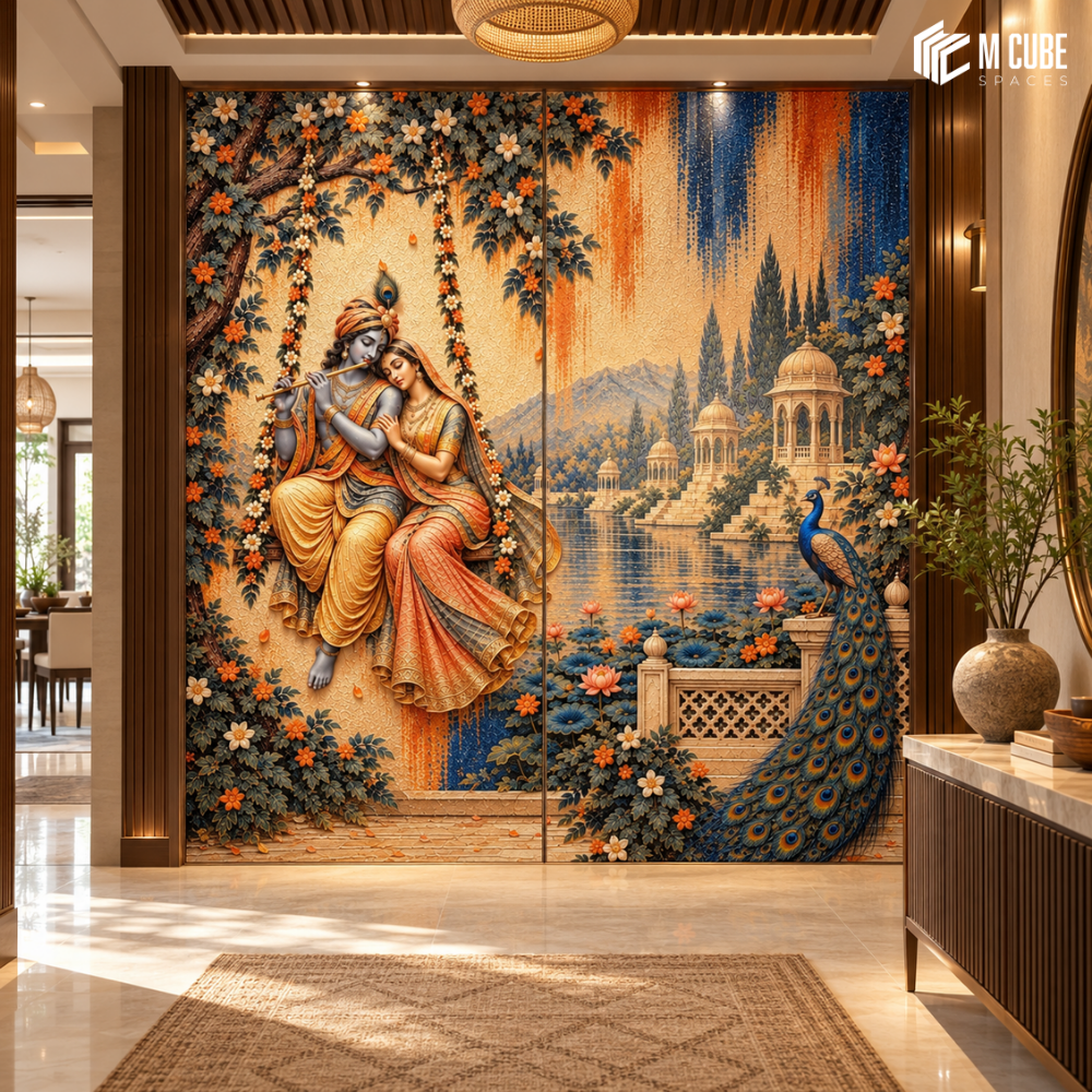 Textura designer HDHMR wall panel MDS-VKS-175A and MDS-VKS-175B – decorative feature wall interior inspiration, 8 ft x 4 ft, 5.5 mm