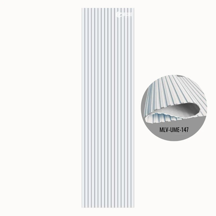 MLV-UME-147 premium flexible fluted wall panel, HDHMR backing and PVC finish, 6 mm bendable decorative louvers for curved interior walls and columns