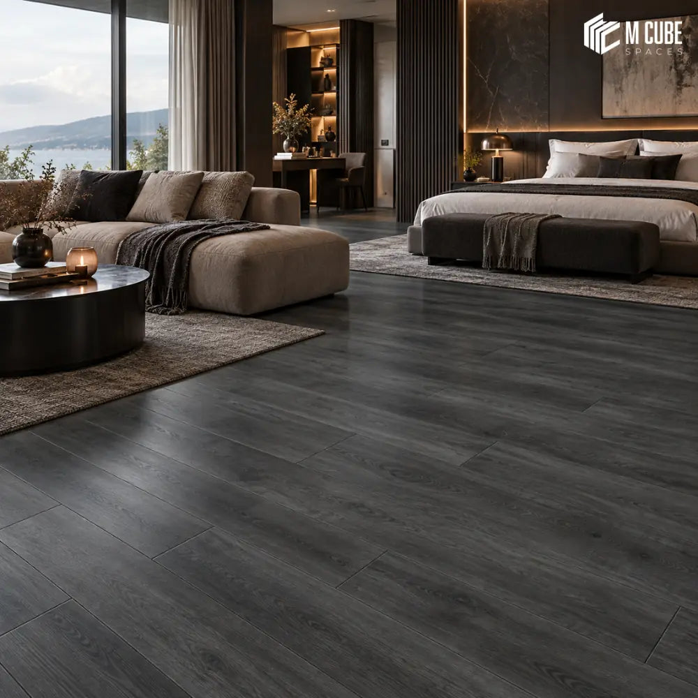 Glacier Grey SPC flooring installed in a premium interior – MWF-HPB-106