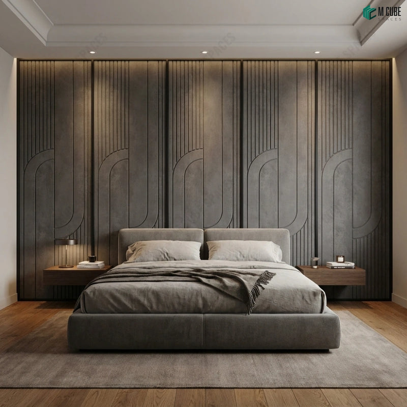 Luxury Bedroom Feature Wall with Rockblend Panels