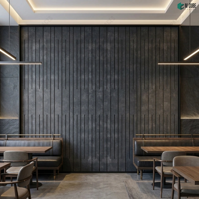 Rockblend Wall Panels in Premium Restobar Interior