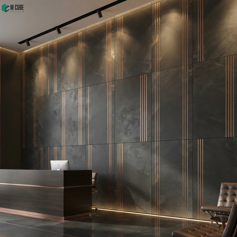 Statement Stone Wall Panel for Corporate Reception