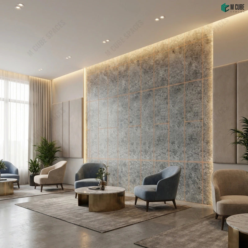 Premium Lounge Space with StoneCraft Stone Texture Wall