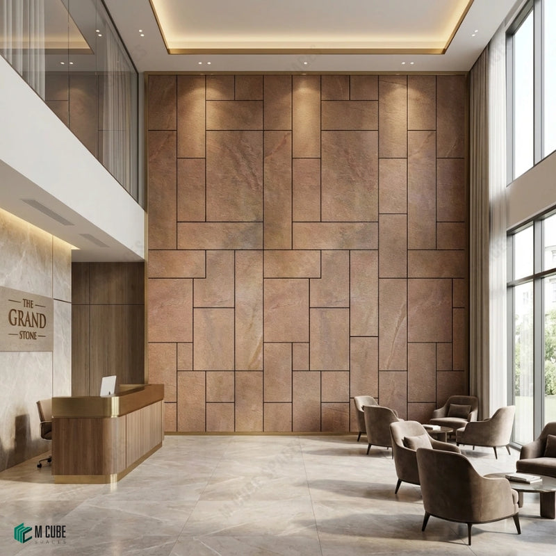 Hotel Lobby Feature Wall with StoneCraft Panels